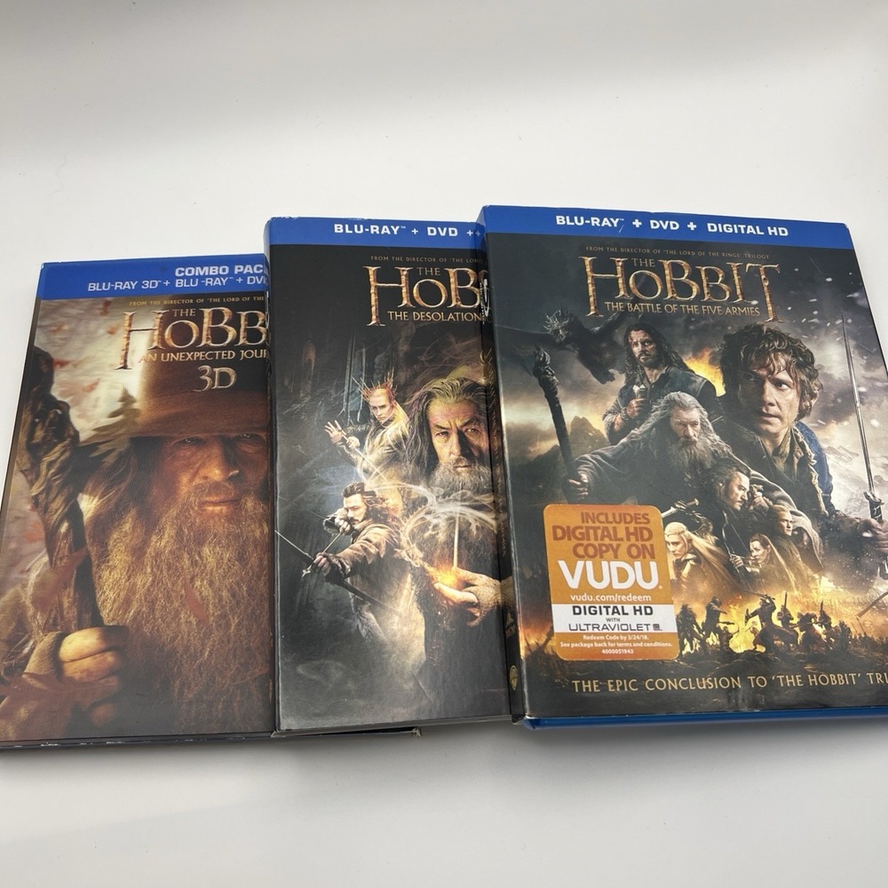 The Hobbit Trilogy Blu-ray Movies Lot Of 3 - 3D Unexpected Journey